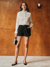 MOTF PREMIUM FOLD PLEATED RHINESTONE BELTED SHORTS